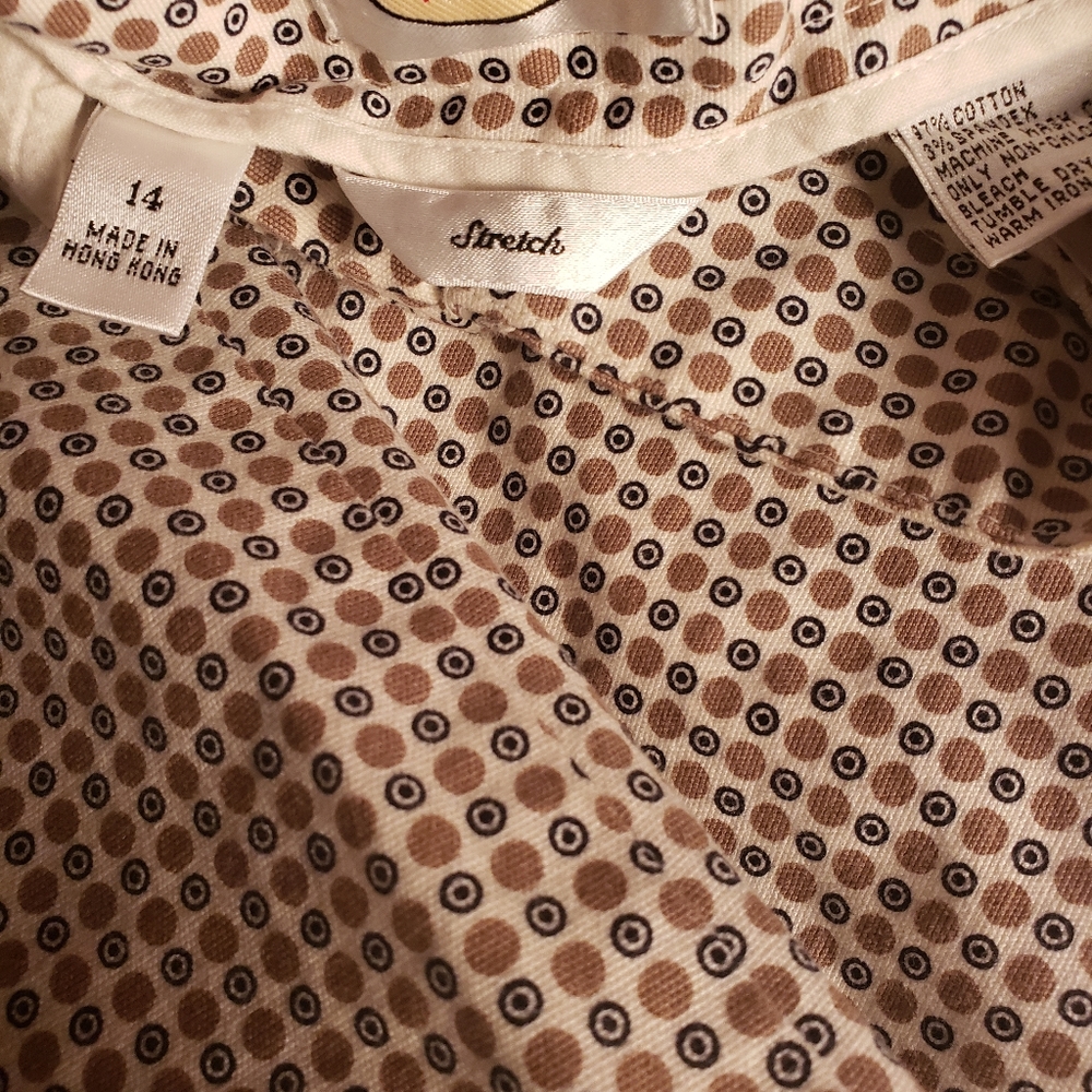 Vintage Talbot's Women's Stretch Pants, Size 14. Very cool pattern!